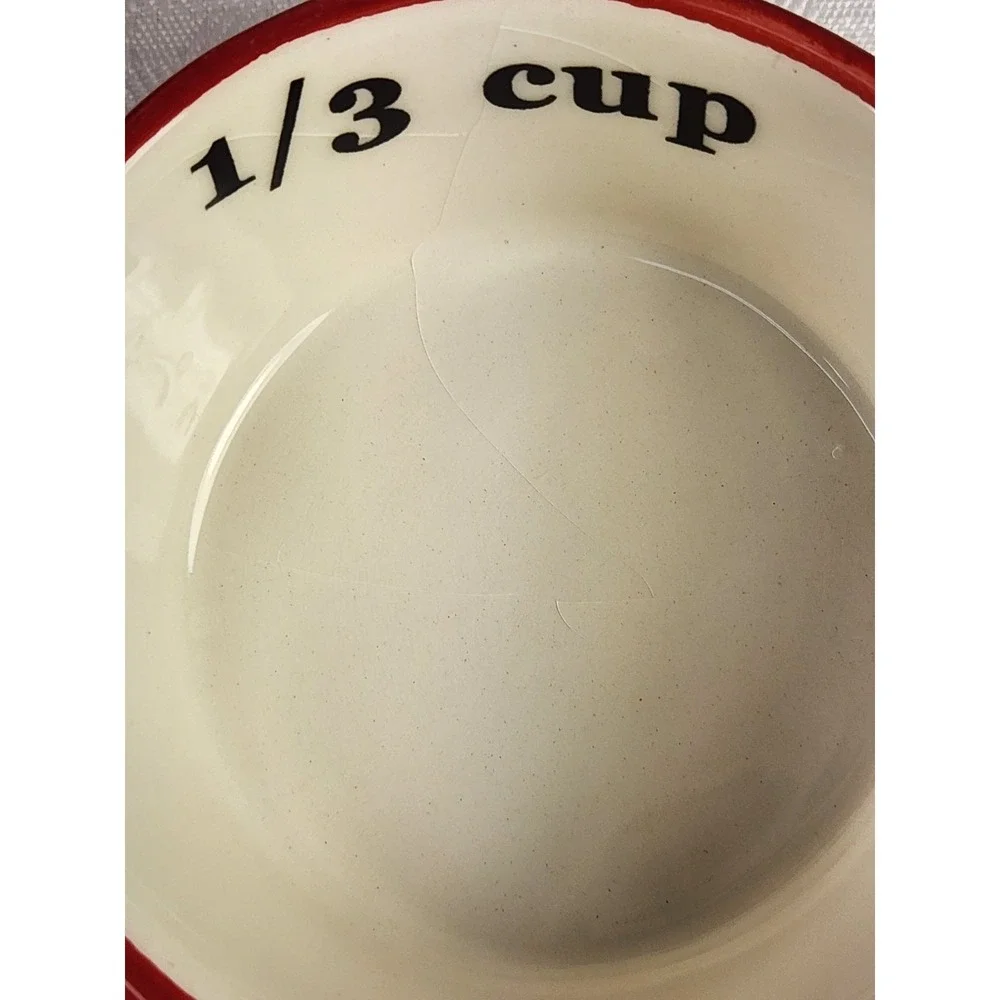 Red & White Snowflake‎ Cookie Jar + Matching Measuring Cups